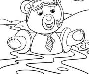 Coloriage Jouet nounours s'amusant a la mer