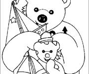 Coloriage Les nounours avec des petits bateaux