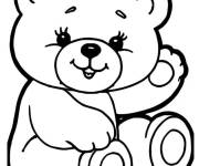Coloriage et dessins gratuit Nounours avec des belles yeux à imprimer