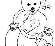 Coloriage Nounours avec le sacs