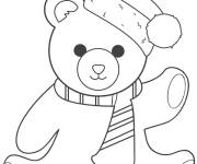Coloriage et dessins gratuit Nounours avec un bonnet à imprimer