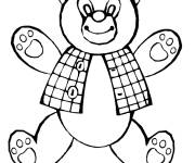 Coloriage Nounours avec un joli tenue