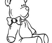Coloriage Nounours avec un noeud