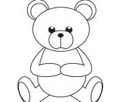 Coloriage Nounours en noir et blanc facile