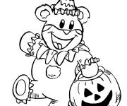 Coloriage Nounours et la fete d'Halloween