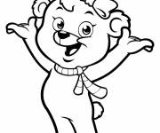 Coloriage Nounours fille heureuse