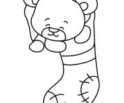 Coloriage Nounours gratuit pour Noel