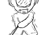 Coloriage Nounours jouant au golf