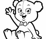 Coloriage Nounours jouet te salue