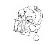 Coloriage Nounours mignon avec une bougie