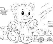 Coloriage Nounours ours avec ses jouets
