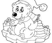 Coloriage Nounours pendant l'hiver