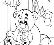 Coloriage Nounours qui aime la lecture