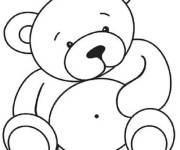 Coloriage Nounours stylis&eacute;