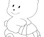 Coloriage Nounours sur une petite voiture
