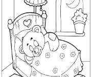 Coloriage Ours Nounours en dormant