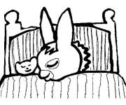 Coloriage Trotro en dormant avec son jouet Nounours