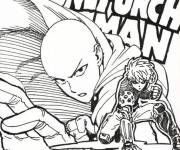 Coloriage et dessins gratuit Affiche de One-Punch Man pour adulte à imprimer