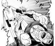 Coloriage Bataille entre Saitama et le criminel