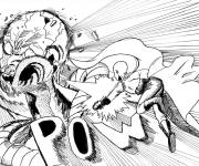 Coloriage Frappe fort de Saitama One-Punch Man