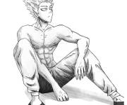 Coloriage Garou assis de l'anime