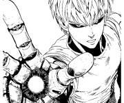 Coloriage Genos est en col&egrave;re de manga