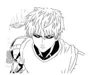 Coloriage Image Genos de One Punch Man