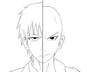 Coloriage et dessins gratuit La fusion de Saitama de One Punch Man à imprimer