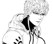 Coloriage Le beau gosse Genos de l'Anime One Punch Man