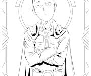 Coloriage Le regard froid de Saitama