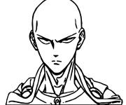 Coloriage le visage de Saitama en col&egrave;re