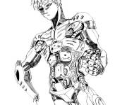 Coloriage Les h&eacute;ros Genos de l'Anime One Punch Man