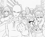 Coloriage Les h&eacute;ros les plus puissants de One-Punch Man