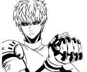 Coloriage Profil Genos pr&ecirc;t pour l'action