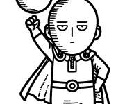 Coloriage Saitama avec le ballon