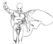 Coloriage et dessins gratuit Saitama avec sa cape à imprimer