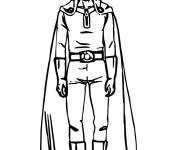 Coloriage Saitama chauve &agrave; cape