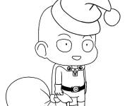 Coloriage Saitama comme p&egrave;re noel pour enfants
