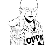 Coloriage et dessins gratuit Saitama confiant à imprimer