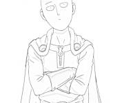 Coloriage et dessins gratuit Saitama confus à imprimer