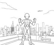 Coloriage Saitama dans la ville