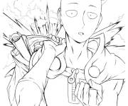 Coloriage Saitama de One Punch Man