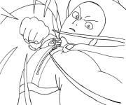 Coloriage Saitama en frappant