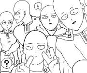 Coloriage Saitama en plusieurs copies