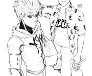 Coloriage Saitama et Jenosu