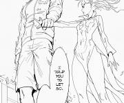 Coloriage Saitama et Tatsumaki de la manga One Punch Man