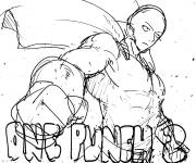 Coloriage Saitama, le plus fort de l'anime One Punch Man