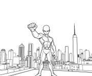 Coloriage Saitama levant la main