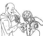 Coloriage Saitama offre un cadeau pour son ami