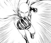 Coloriage Saitama Punch l&eacute;gendaire